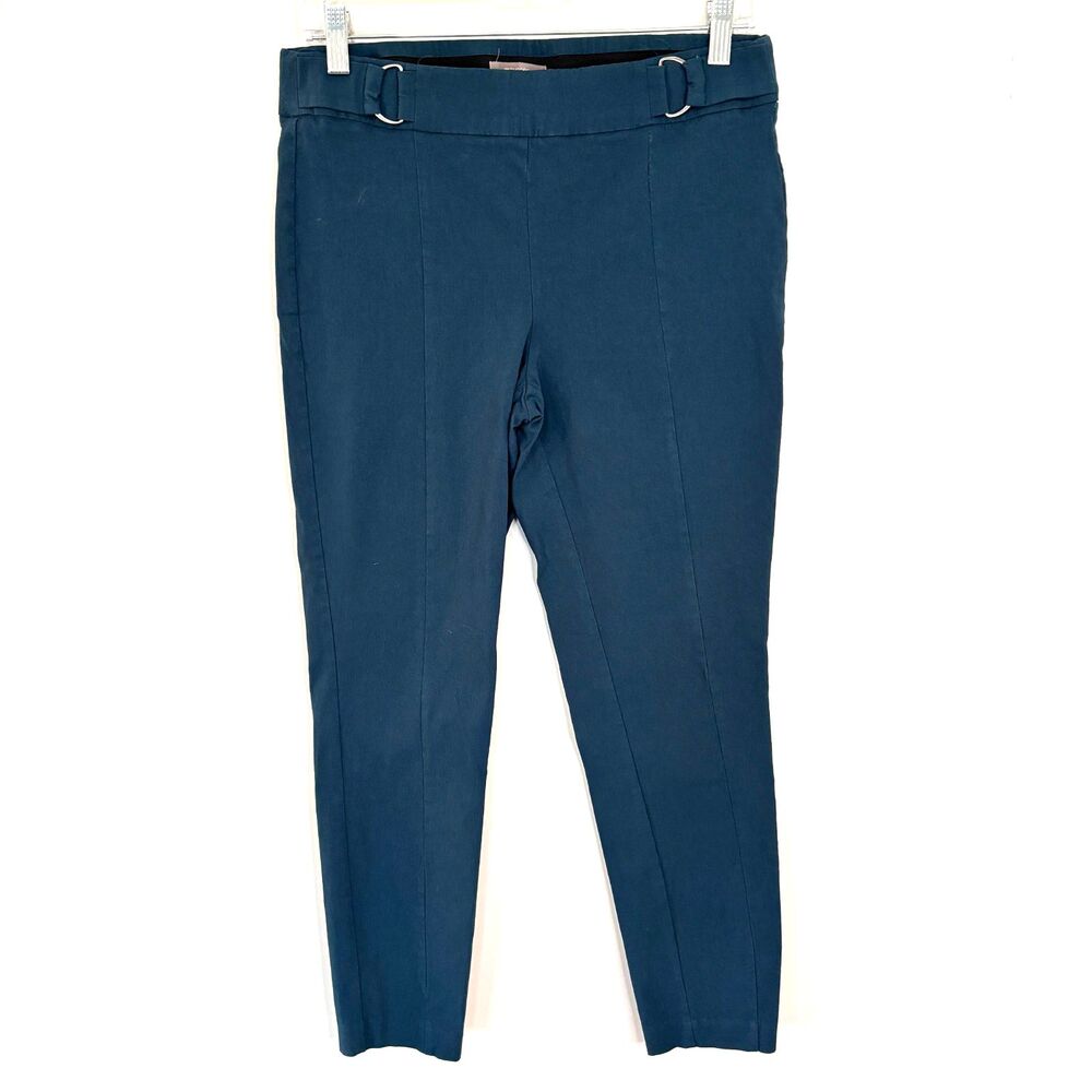 Maurices Women's Pull-On D-Ring Skinny Ankle Pant Sz 8 Teal Career‎ Stretch